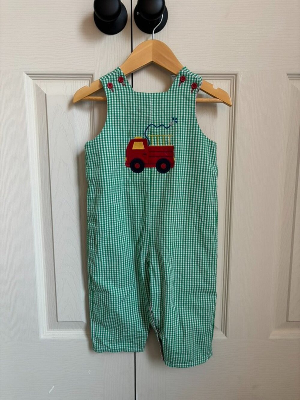 Bailey Boys 18 M Reversible Cotton Jon Jon Fire Truck/Santa